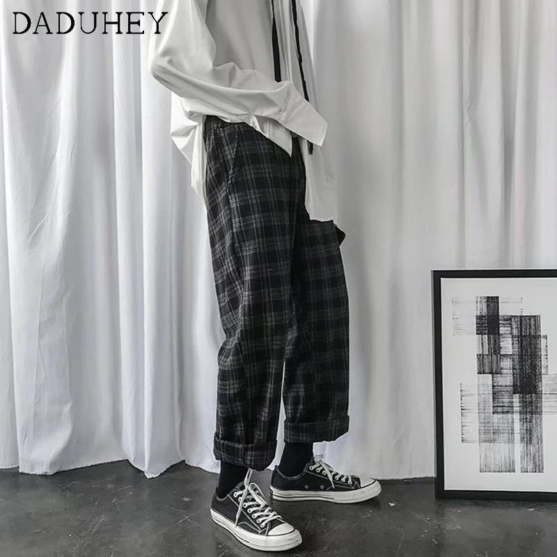 Quần âu DaDuHey mùa hè 2022 mới kẻ sọc ống rộng thời trang retro Hàn Quốc cho nữ