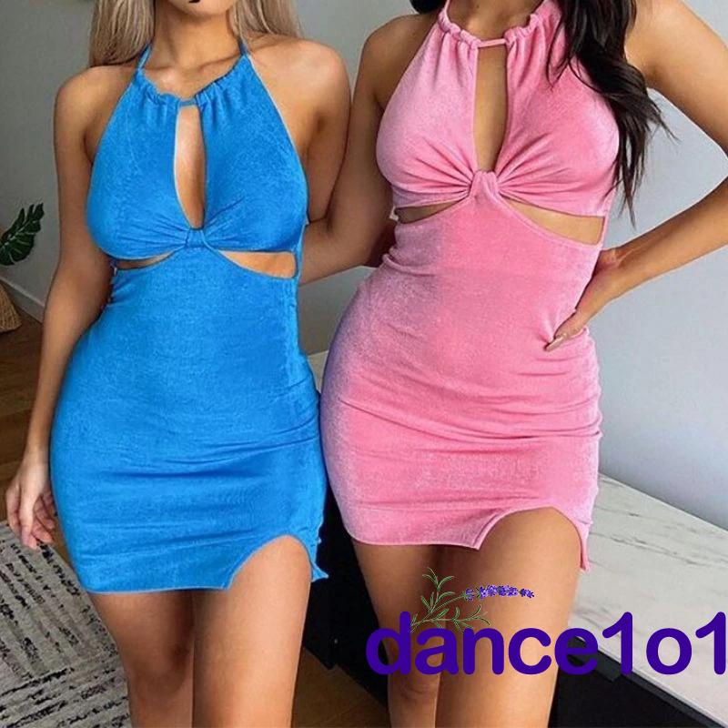 ♂Ei♠Đầm Hai Dây Màu Trơn Hở Lưng Thời Trang Cho Nữ