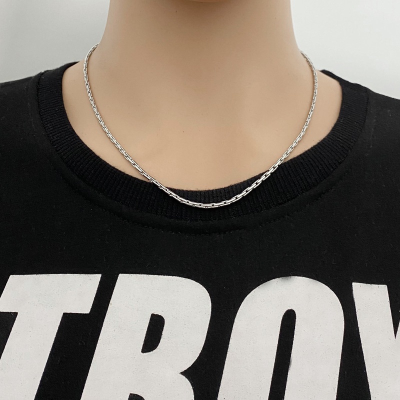 Dây chuyền nam titan xích kiểu trơn dày 1.8mm 2.3mm không gỉ có nhiều độ dài để chọn C22