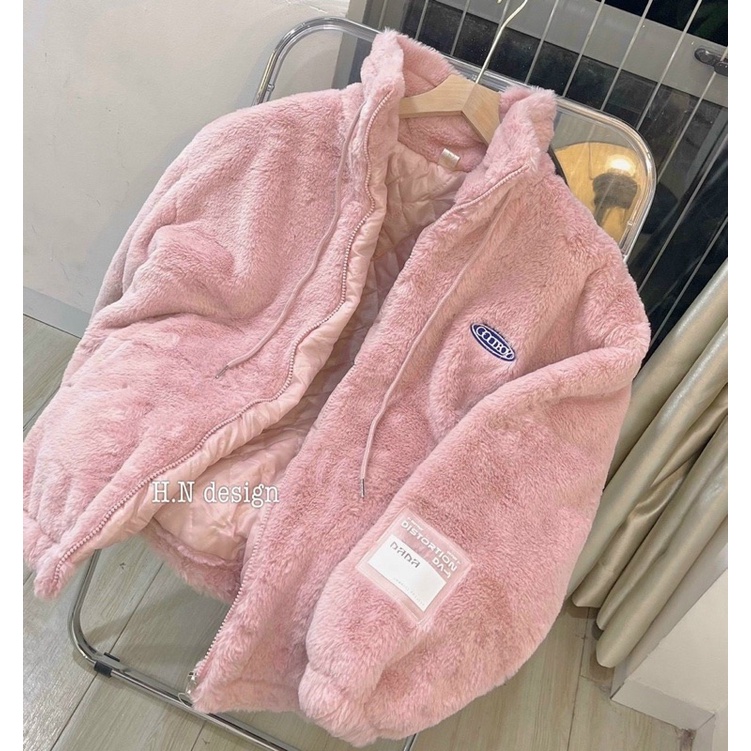 Áo khoác lông hồng siêu hot Bầu Bé