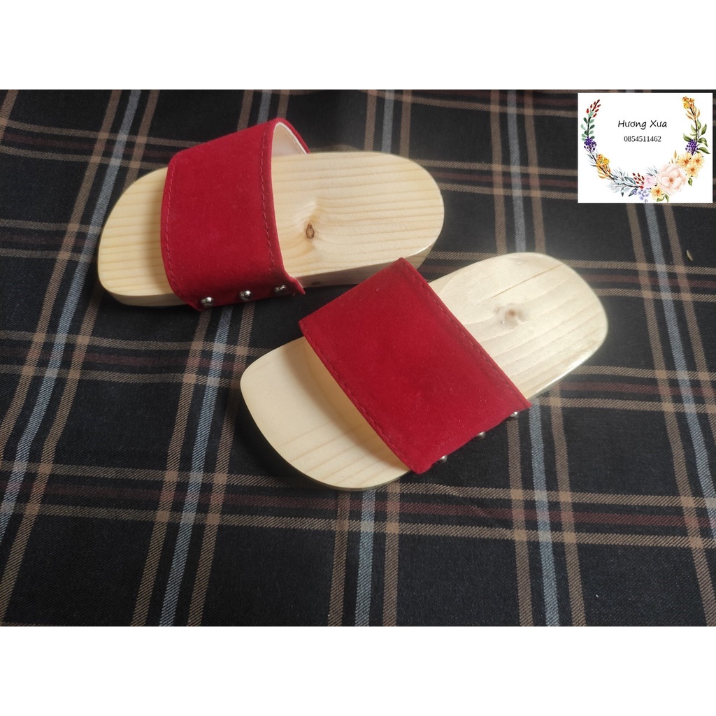 Guốc gỗ Guốc mộc cho Bé ( đế cao su 2 lớp )