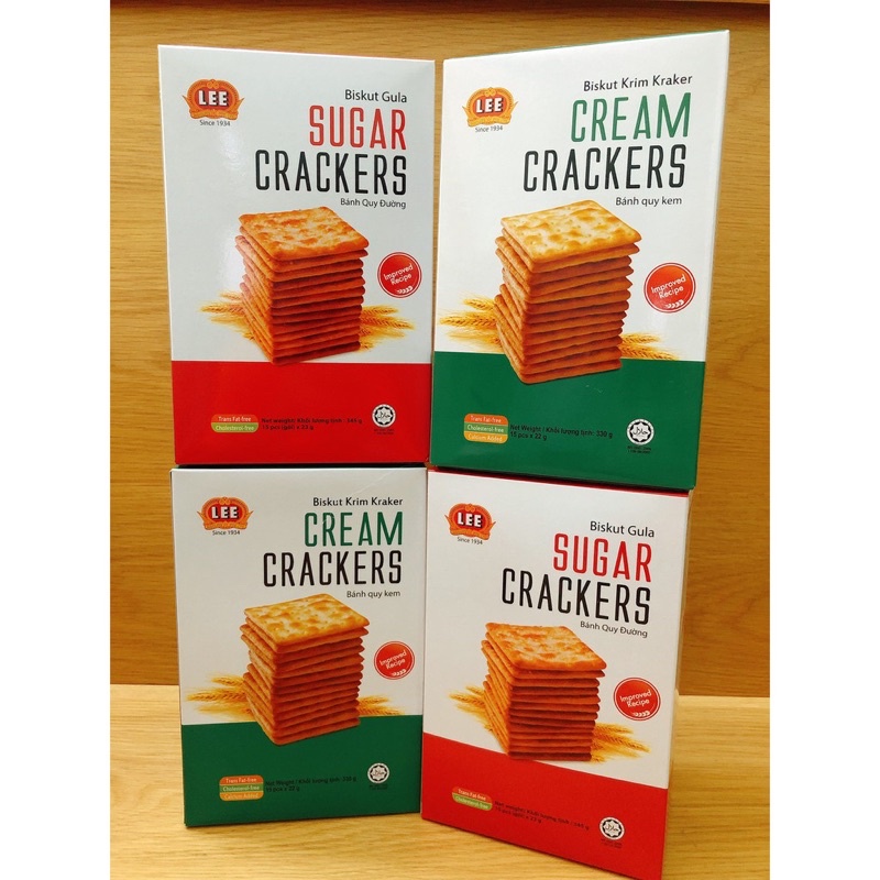 HỘP 15 GÓI, BÁNH LÚA LẠT CREAM CRACKERS MALAYSIA