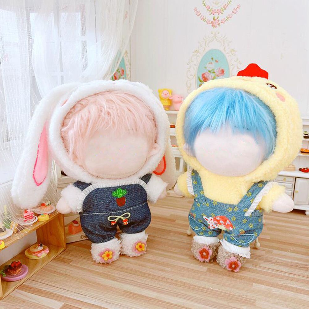 Bebetterm 1Pc 20CM Mini Doll Clothing Cotton DIY Cute Replacement Suspender Pants Accessories