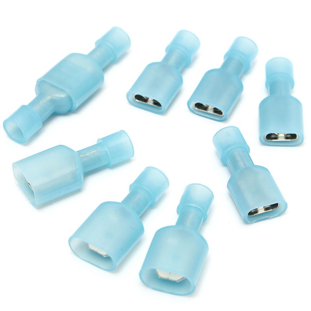 50 Đầu nối dây điện lỗ cắm và ổ cắm cách điện hoàn toàn bằng nylon màu xanh