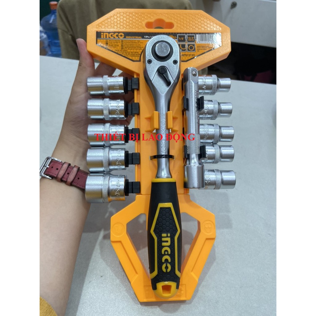Bộ 12 đầu tuýp Ingco HKTS12122