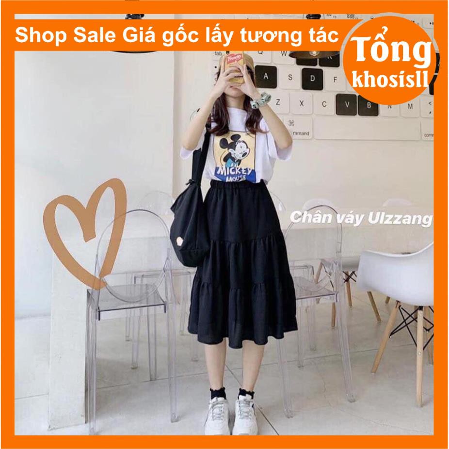Chân Váy nữ 3 tầng,đầm nữ đẹp 2 màu Đen,Trắng