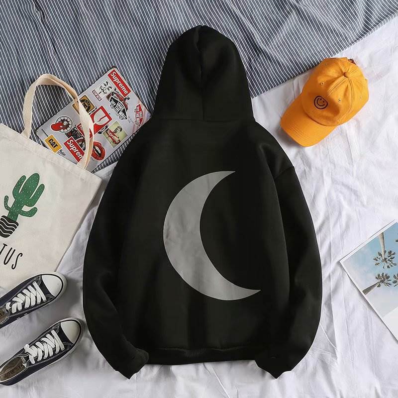 Áo Hoodie In Hình Mặt Trăng Dạ Quang Phong Cách Hàn Quốc Cho Các Cặp Đôi | BigBuy360 - bigbuy360.vn