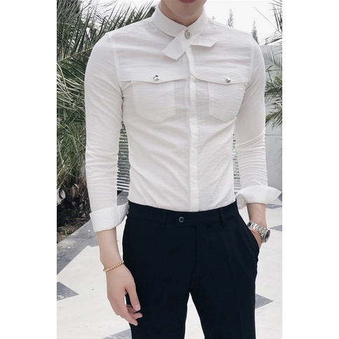 Áo sơ mi nam, Áo sơ mi dài tay làm từ hỗn hơp rợi tổng hợp, co giãn nhẹ, mặc thoải mái, thấm hút mồ hôi N11