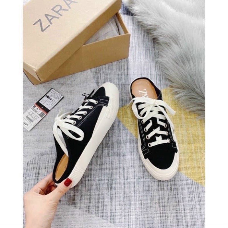 Giày sục nữ thể thao ZR Trơn chất liệu vải canvas đế cao 4 cm phong cách ulzzang hàn quốc hot 2022