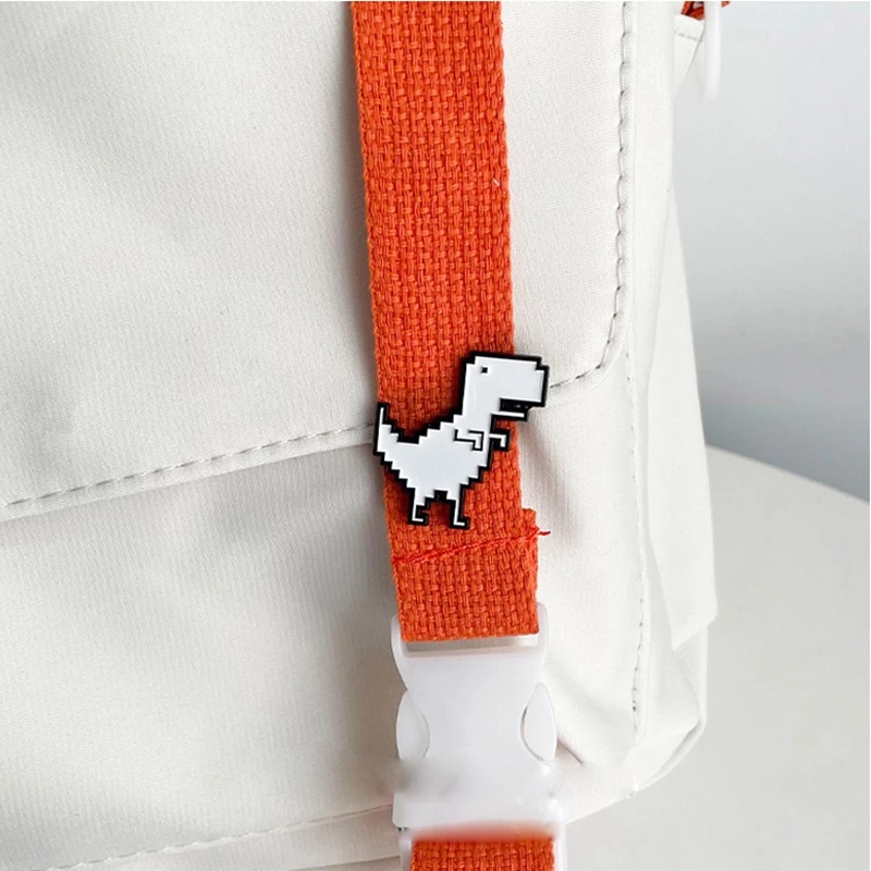 Ghim Cài Áo Hình Khủng Long Pixel Tráng Men Dễ Thương Cho Nữ