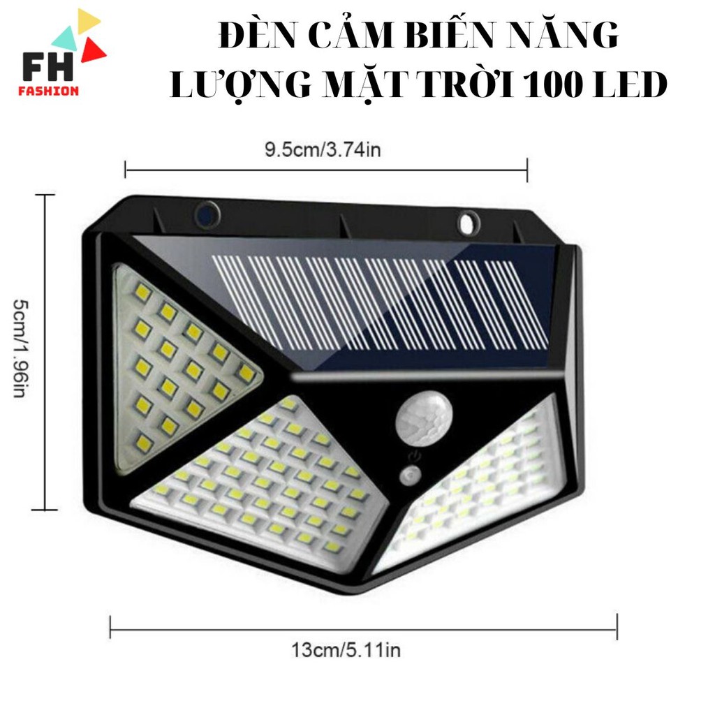 Combo 2 Đèn năng lượng mặt trời , cảm biến chuyển động , 100 led , 3 chế độ .