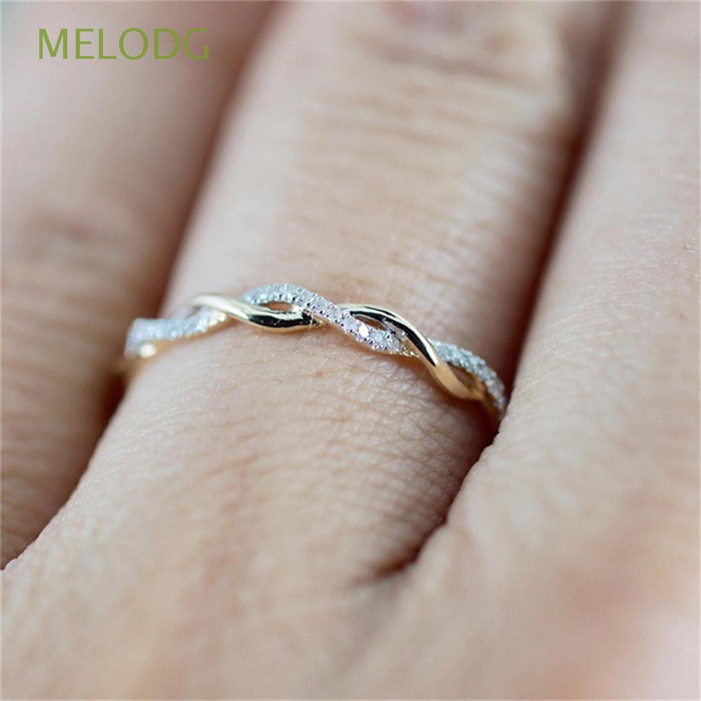 MELODG Party Band Shape Women Charm|Thin Twisted Ring