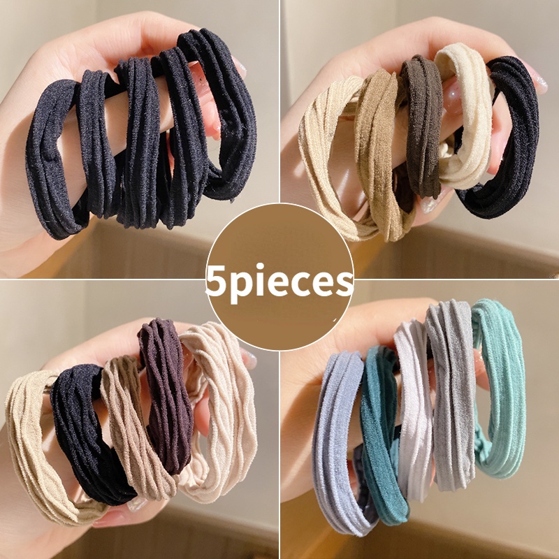 Dây Buộc Tóc Cao Su Màu Cà Phê Thời Trang Không Đau