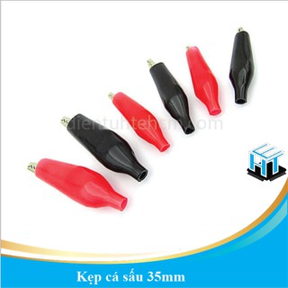 COMBO 5 BỘ Kẹp cá sấu size 35mm (Cặp đen đỏ)