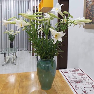 Lọ hoa dáng vò cao gốm sứ Bát Tràng cao cấp