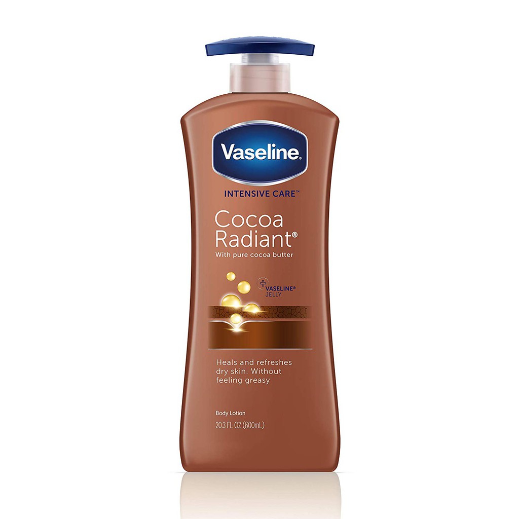 Dưỡng thể toàn thân & tay Vaseline Intensive Care Body Lotion Cocoa Radiant 600ml (Mỹ)