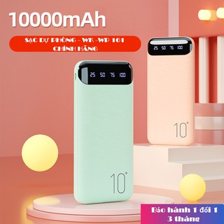 Sạc dự phòng chính hãng 10.000mah|wk - wp161| sạc nhanh |tích hợp màn hình led |pin dự phòng cao cấp|lynhstore21