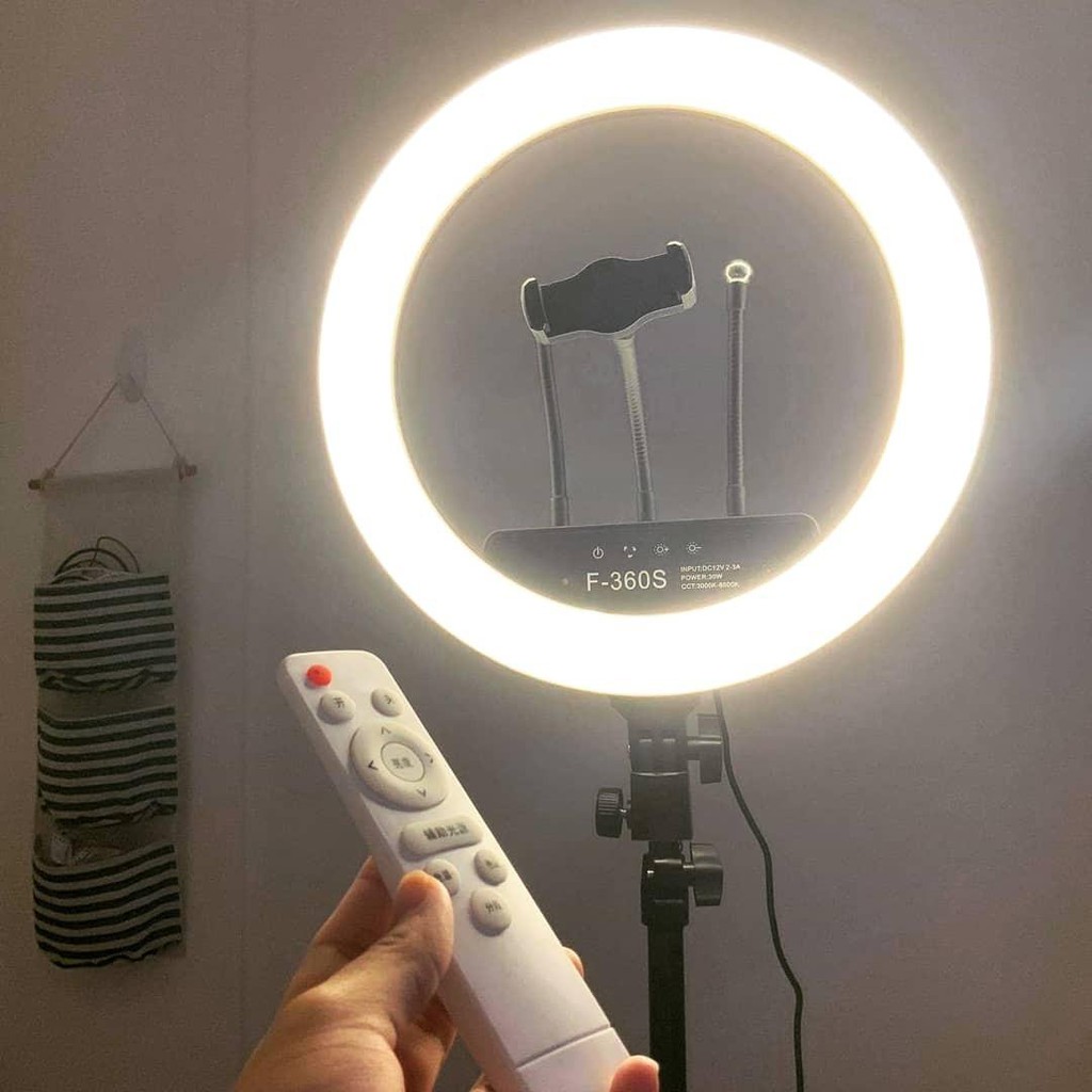 Đèn Live 36CM 3 kẹp KT full bộ kèm chân đèn livestream nhiều máy make up spa trang điểm | WebRaoVat - webraovat.net.vn