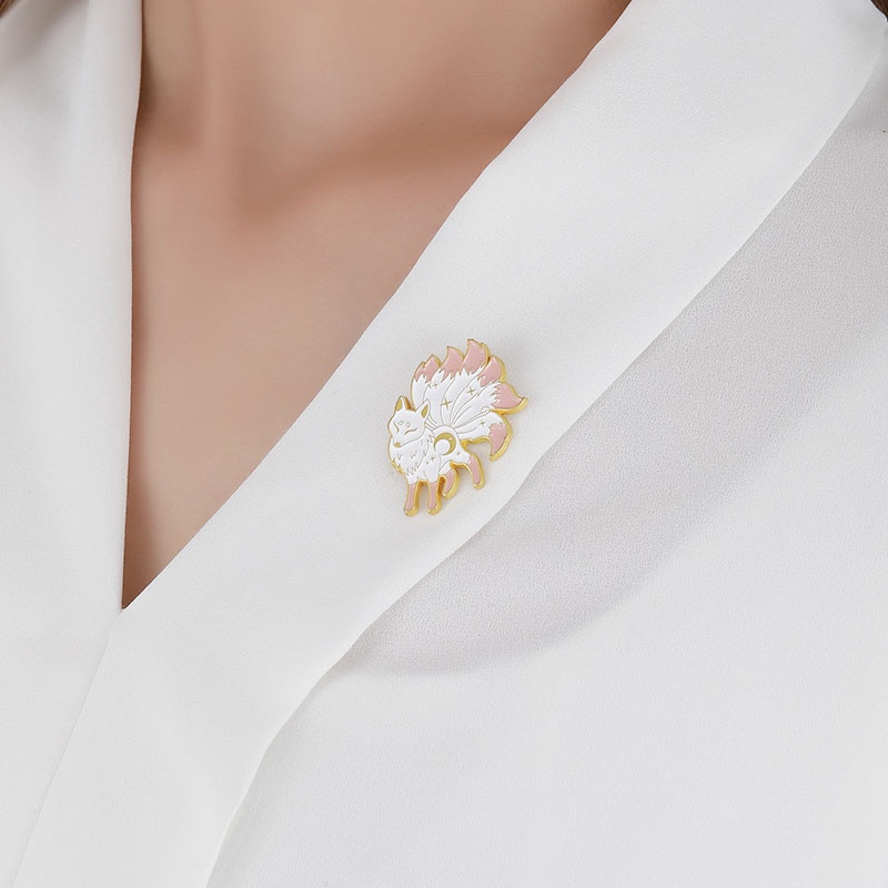 Ghim Cài Áo Hình Cáo Hoạt Hình Dễ Thương