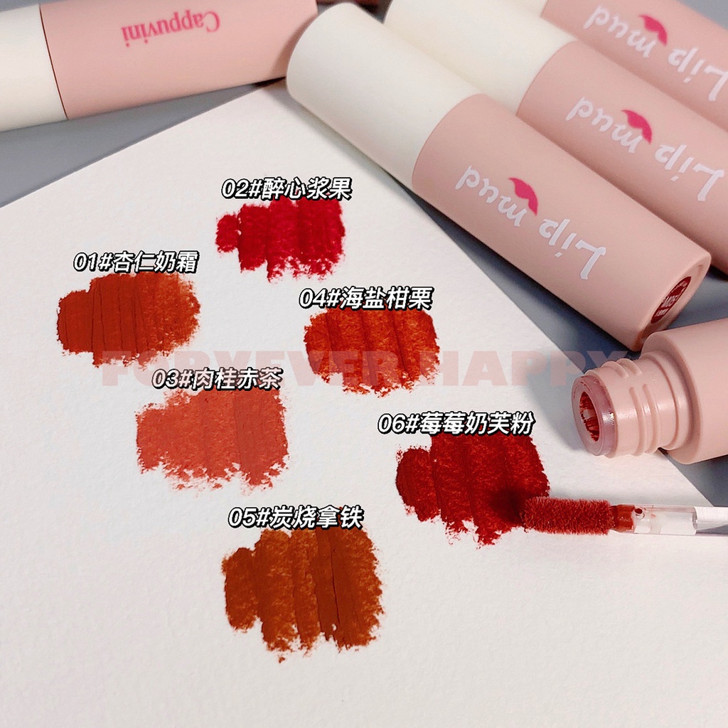 Cappuvini Son Môi Mịn Mượt Như Nhung Lâu Trôi Màu Đỏ Nâu Thương Hiệu Fein guan