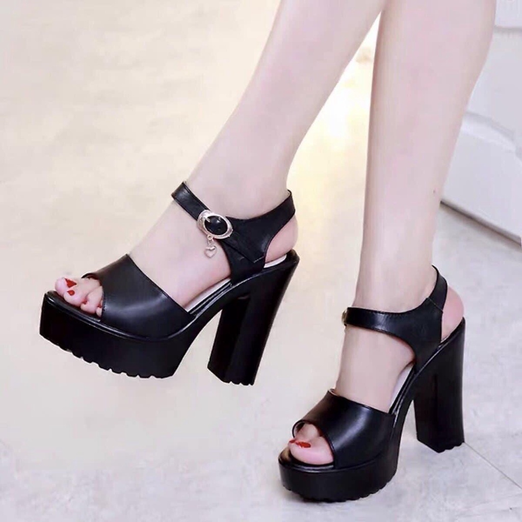 Giày sandal quai bản cao 10p