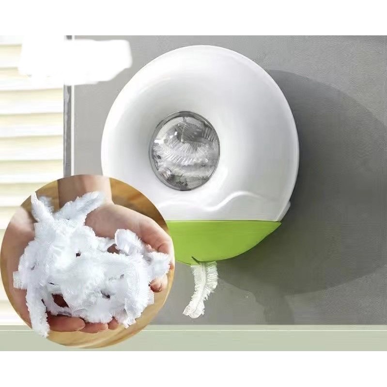 Hộp Đựng Màng Bọc Thực Phẩm Dán Tường Tiện Dụng - Tặng kèm 100 cái Màng Bọc Túi Gấu