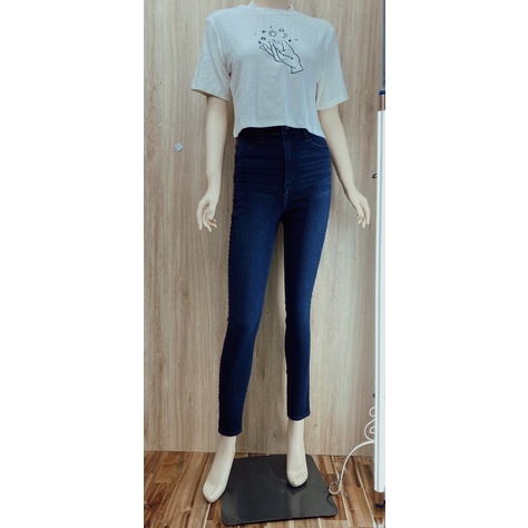 Quần jeans skinny co giản phối sọc Abercrombie