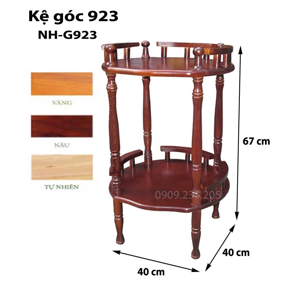 Kệ Để Bình Nước - Kệ Góc Hoa Tròn Gỗ Cao Su