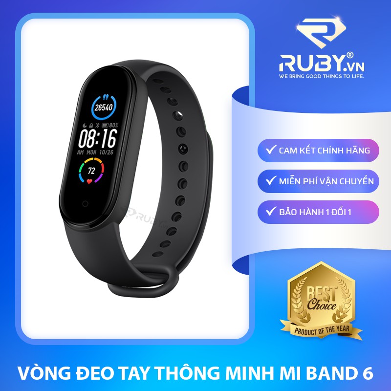 Vòng Đeo Tay Thông Mi Mi Band 6 Kết Nối Với Điện Thoại Nhận Thông Báo, Đo Nhịp Tim, Nồng Độ Oxy Và Nhiều Chức Năng Khác