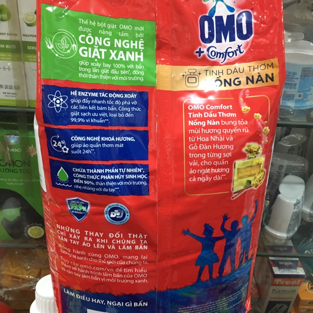 Bột giặt OMO Comfort tinh dầu thơm nồng nàn 5.5kg