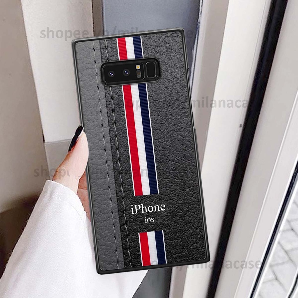 Ốp Samsung Note 8 in giả da phong cách thể thao, cá tính, thời trang