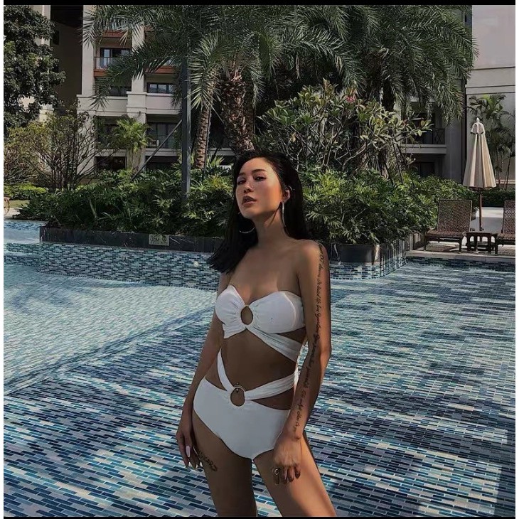 Đồ bơi bikini 2 mảnh phối khoen màu trắng đẹp VATIXA BKN37 | BigBuy360 - bigbuy360.vn
