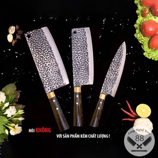 ❤️bộ 3 dao làm bếp tặng " 2 dao gọt " chất liệu thép nhíp không rỉ kèm cao cấp chuyên chặt thái lọc - dao cao bằng