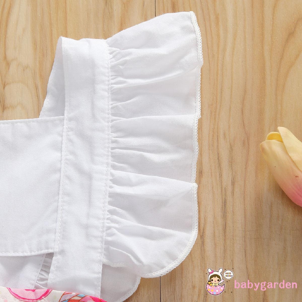 Áo liền quần bằng cotton họa tiết in thời trang mùa hè cho em bé