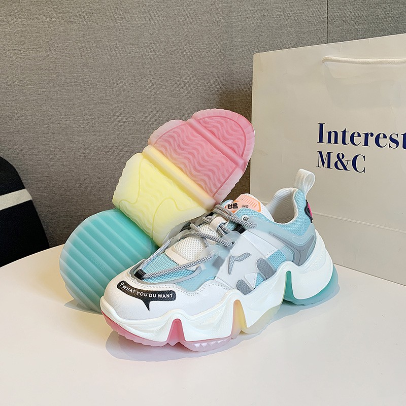 Giày nữ sneaker giày thể thao nữ đế mầu trẻ trung năng động
