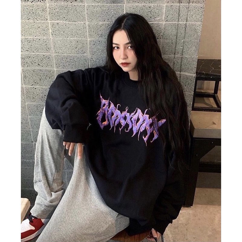 Áo Sweater Nỉ Chữ Tím Unisex | BigBuy360 - bigbuy360.vn