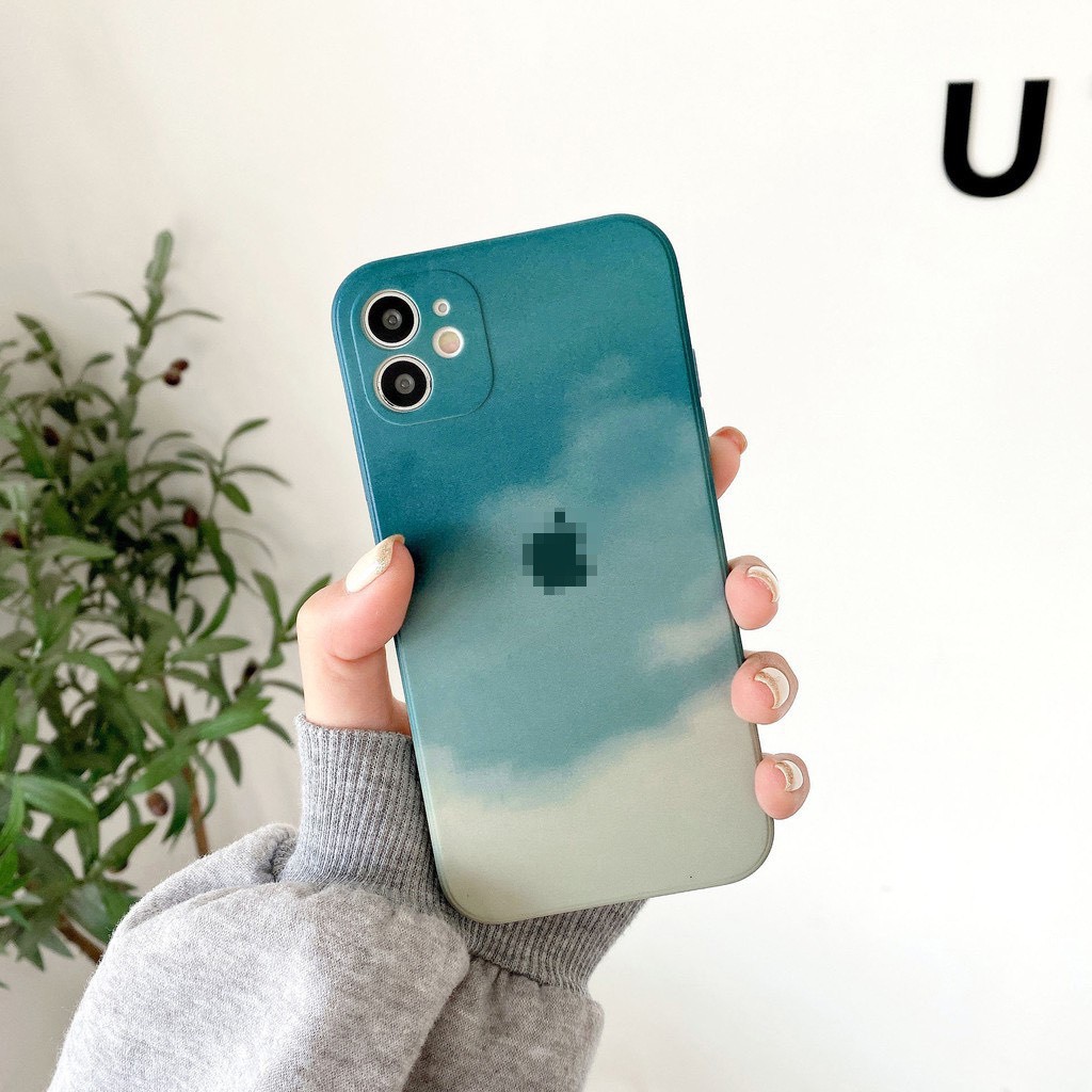 Ốp Lưng Iphone Loang Color Cạnh Vuông Nhiều Màu 6/6plus/7/7plus/8/8plus/x/xs/11/12/pro/promax, QKCASE