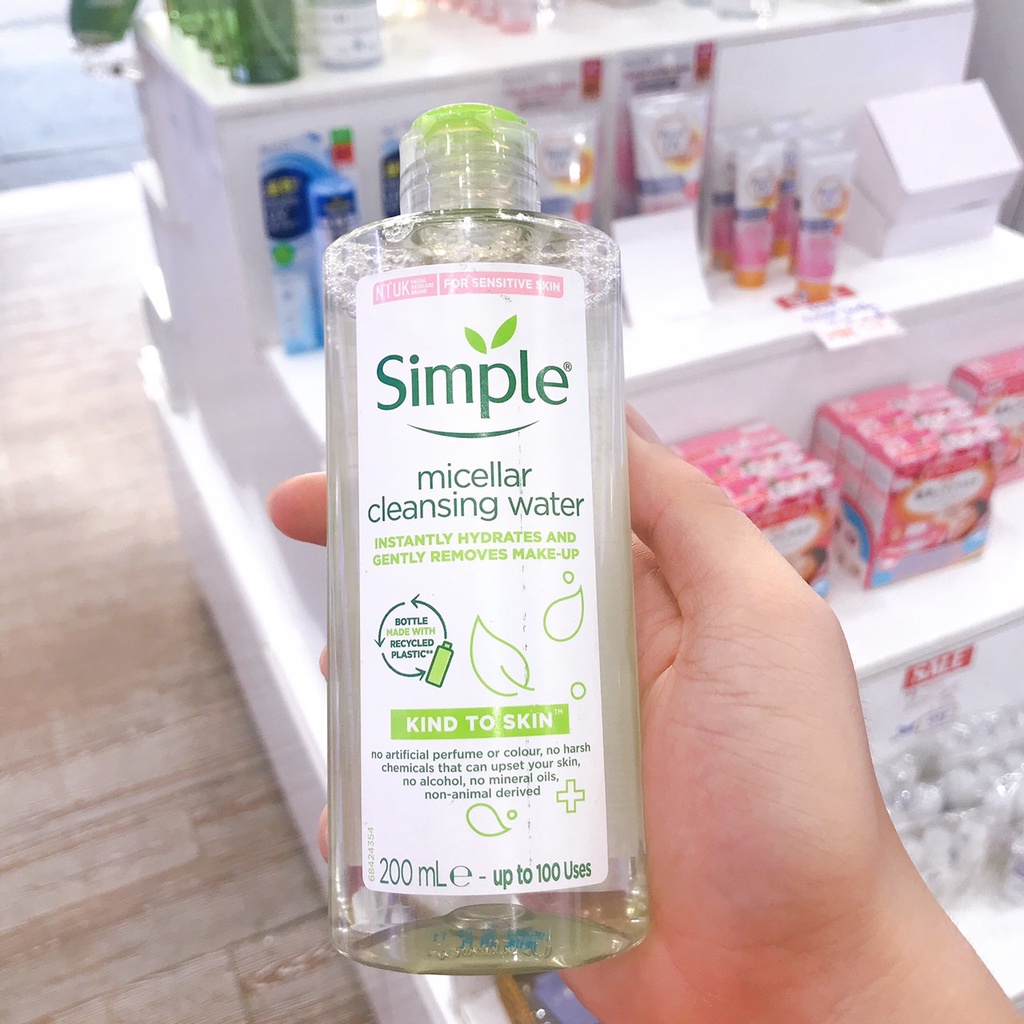 Sữa Rửa Mặt, Nước Tẩy Trang, Toner Nước Hoa Hồng SIMPLE KIND TO SKIN, Combo Skincare Simple | BigBuy360 - bigbuy360.vn