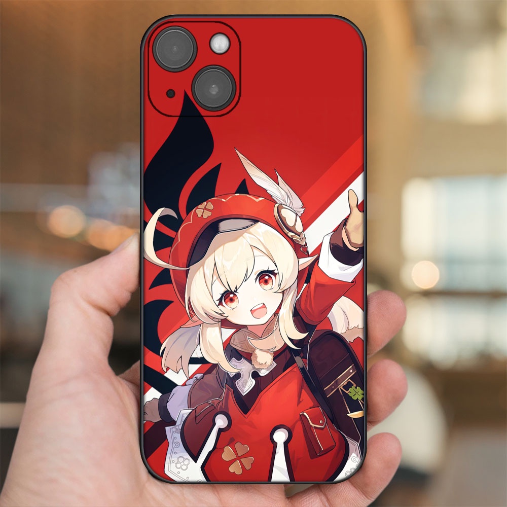 Ốp lưng iPhone 14 Plus dẻo đen cạnh vuông in hình Klee Genshin Impact