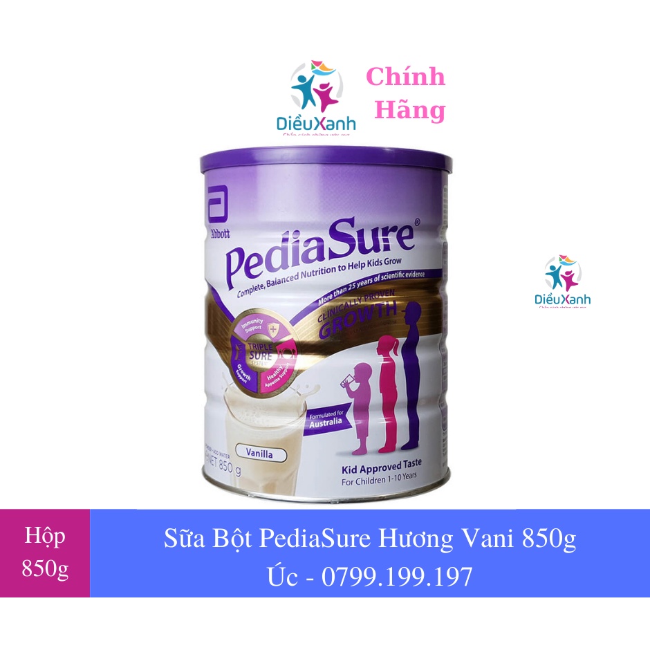 Sữa Bột Pediasure Hương Vani 850g - Nhập khẩu Úc