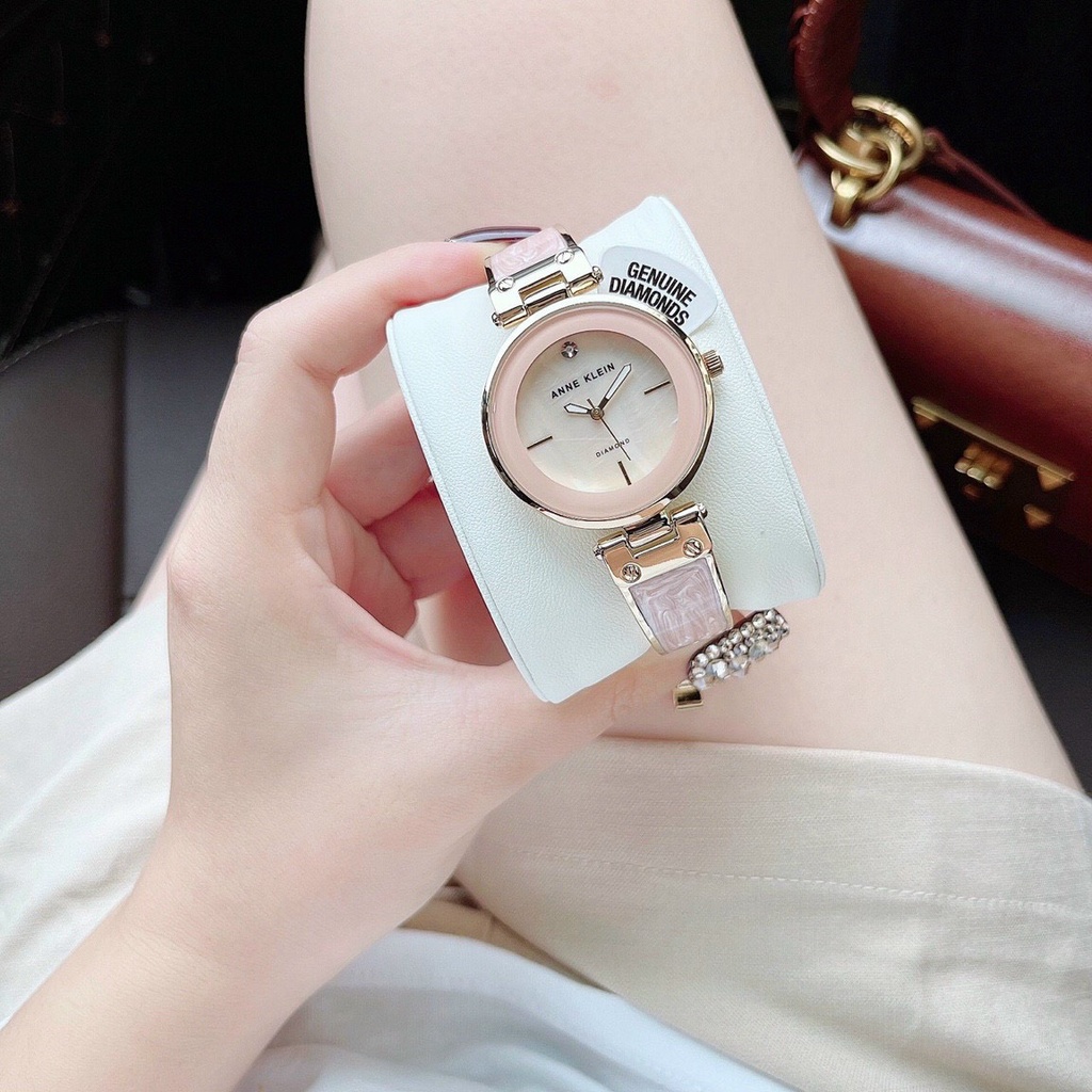 Đồng Hồ Nữ Anne Klein Dây Đá Hồng 34mm