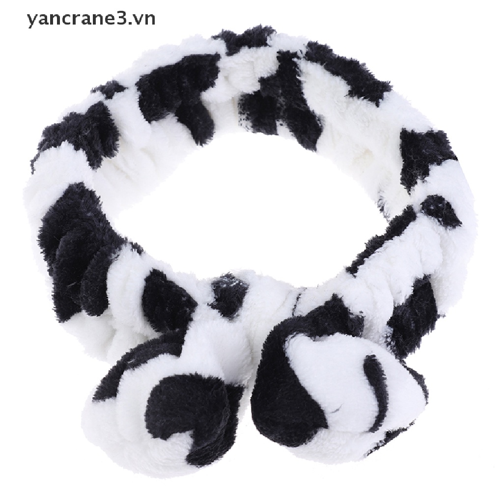 Băng Đô Cài Tóc Vải Lông Cừu San Hô Hình Chim Hạc 3vn