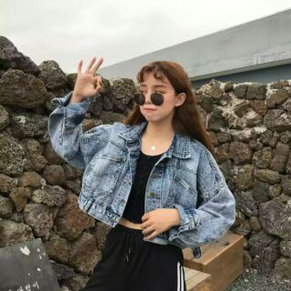 [ Order]  áo khoác jeans ulzzang ( ảnh thật đằng sau)