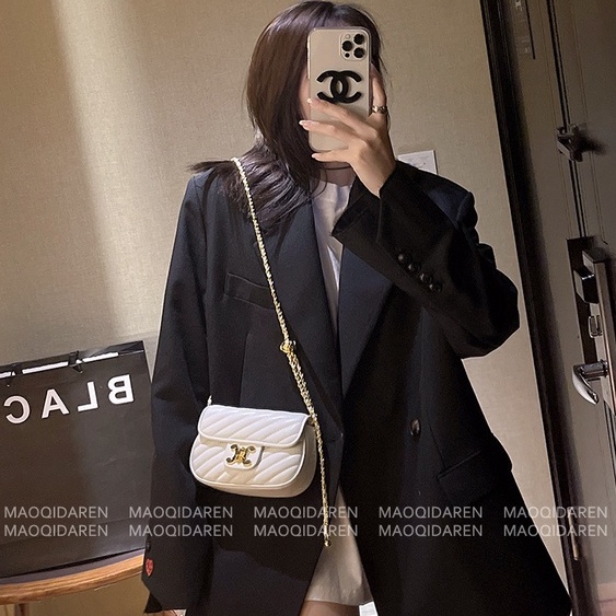 Túi mini chần chéo da mềm dây chuông size 17 - Unip 8168