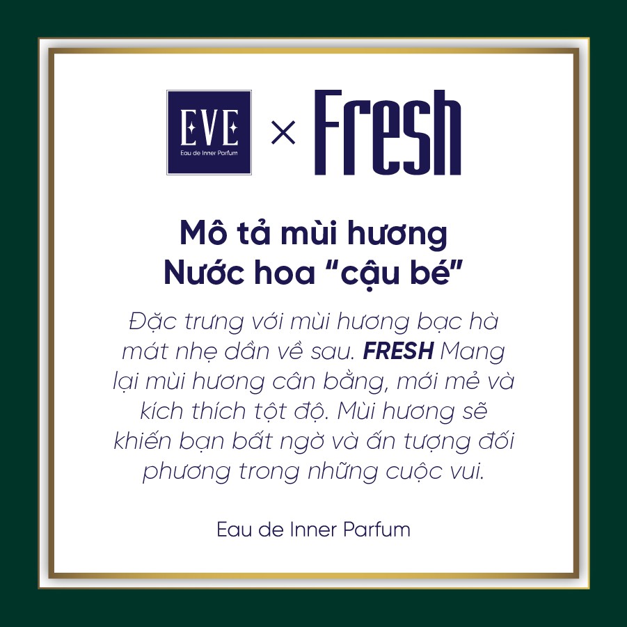 Nước hoa vùng kín nam 5ml FRESH - Nuoc hoa vung kin nam EVE - Eau de Parfum nước hoa nam chính hãng (Có che tên)