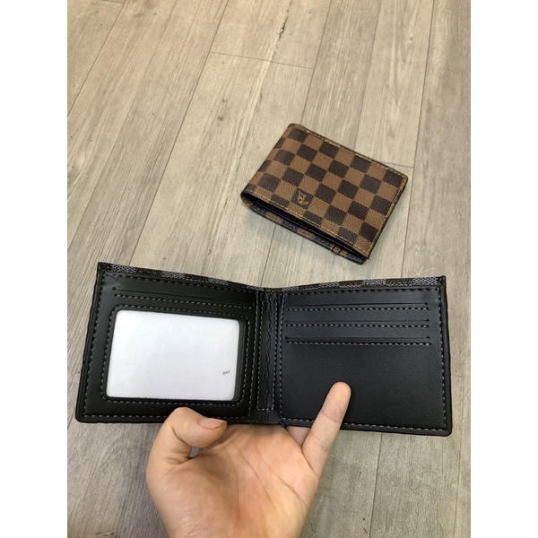 Ví bóp da nam cao cấp kẻ ô caro