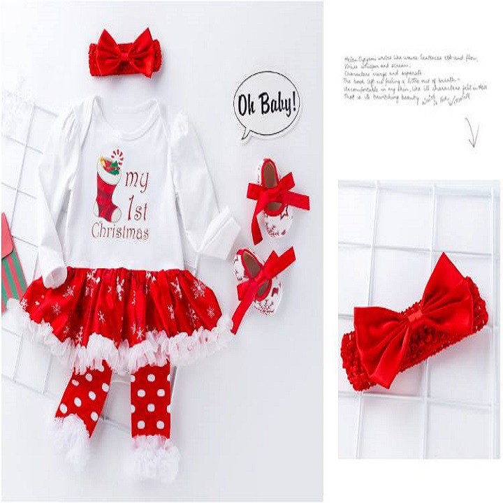 ĐỒ NOEL - BODY NOEL 4 CHI TIẾT CHO BÉ GÁI 3-13KG  .
