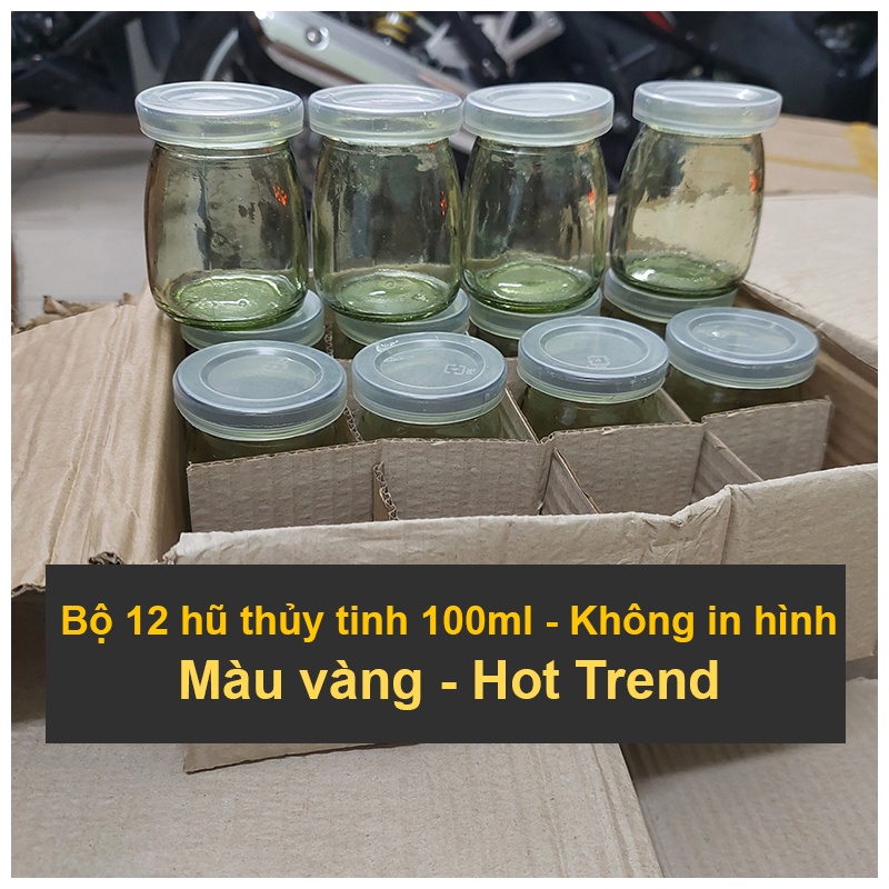 Bộ 12 hủ thủy tinh làm sữa chua 100ml