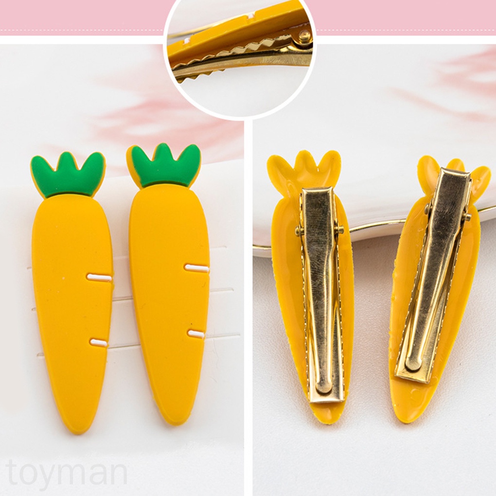 Set 2 Kẹp Tóc Kim Loại Hình Trái Cây Dễ Thương Cho Bé Gái