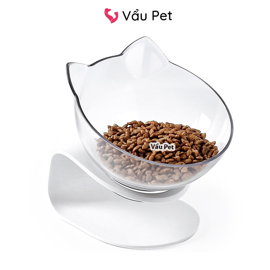 Bát Ăn Cho Chó Mèo Chống Gù Hình Tai Mèo Trong Suốt - Bát Chó Mèo Vẩu Pet Shop